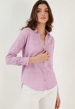 LELA Overhemdblouse - Lilac -LELA Winkel 03e42da29d1c4db7becb755febb857b8