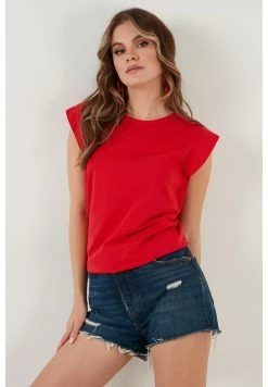 LELA Crew Neck - T-Shirt Basic - Red -LELA Winkel 0498d3572dce4f0a9db5be00822636a7