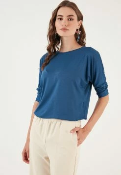 LELA Crew Neck- Longsleeve - Indigo -LELA Winkel 04b758287984485a8df8f4802289dfe2