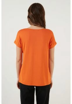 LELA V Neck- T-Shirt Basic - Orange Color -LELA Winkel 0588e16d337d4317b445e71f6a5ed285