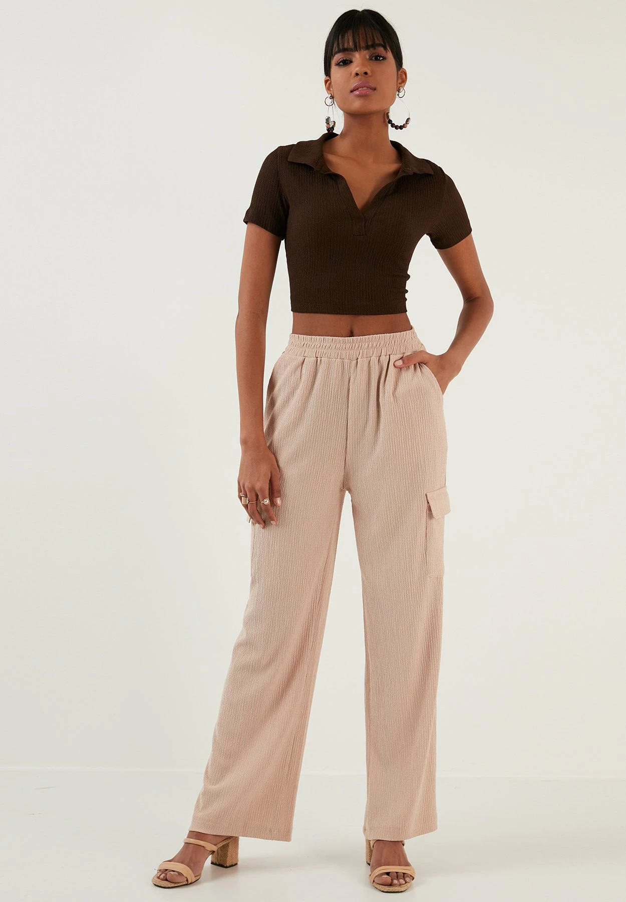 LELA Regular Fit - Cargobroek - Stone 4 LELA Regular Fit - Cargobroek - Stone - Afbeelding 2