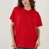 LELA Crew Neck- T-Shirt Basic - Red -LELA Winkel 0b360087b1504207b9ab827617d830e3