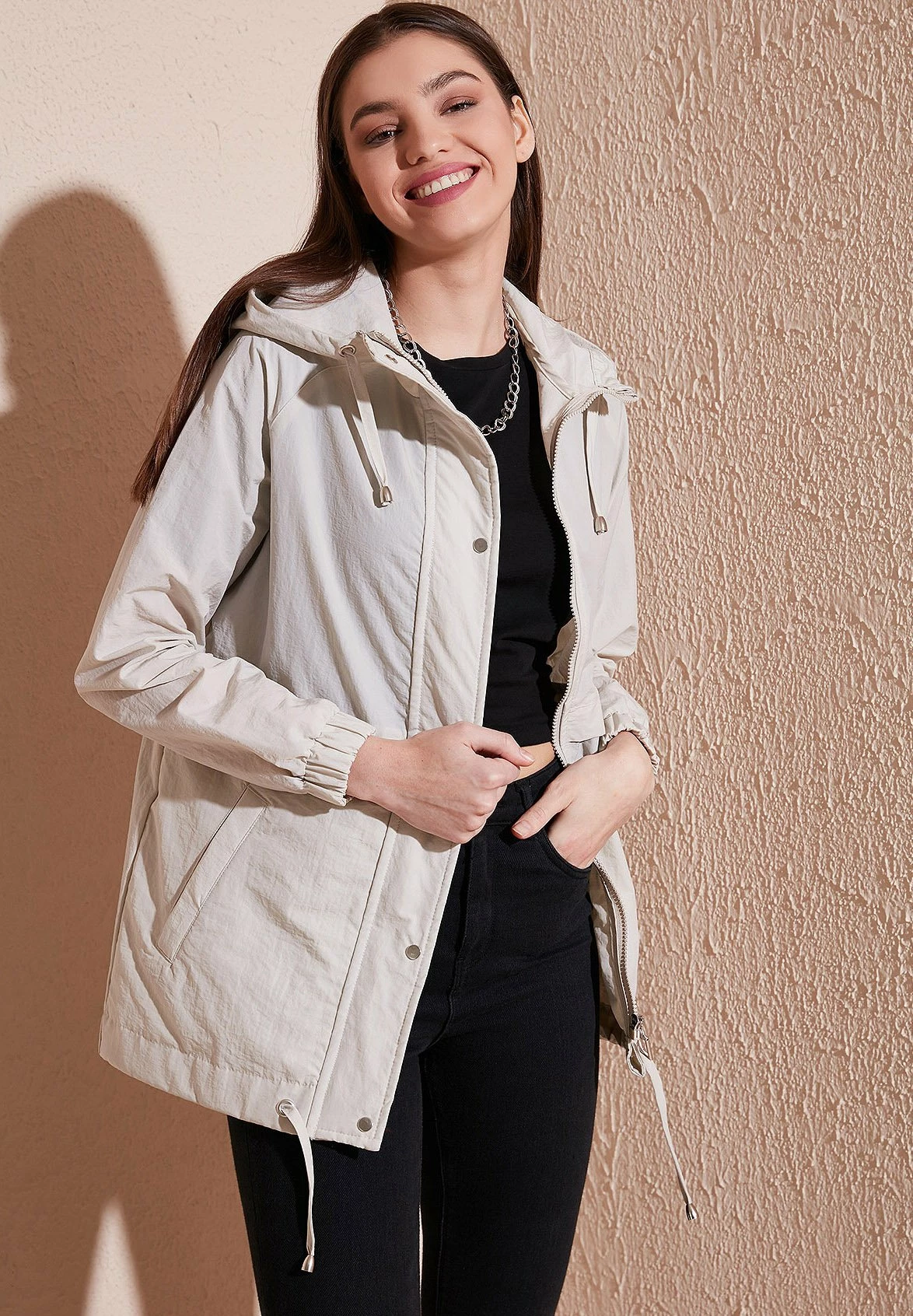 LELA Regular Fit - Parka - Stone 5 LELA Regular Fit - Parka - Stone - Afbeelding 3