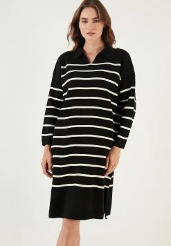 LELA Gebreide Jurk - Black/Light Stone 13 LELA Gebreide Jurk - Black/Light Stone -LELA Winkel 0f6771baefd14489b2c3be1ce0c3c406