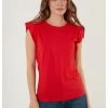 LELA Crew Neck - T-Shirt Basic - Red -LELA Winkel 0f763ac29ba941c8ae5656173f051fdb