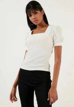 LELA Slim Fit - Blouse - Ecru -LELA Winkel 0fa735dd47d6422685a0856cf8f824e4