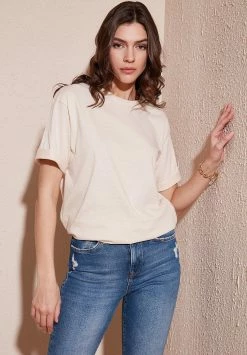 LELA Loose Fit - T-Shirt Basic - Stone -LELA Winkel 118e2cd2f6244bbe9d0231ea2270b376