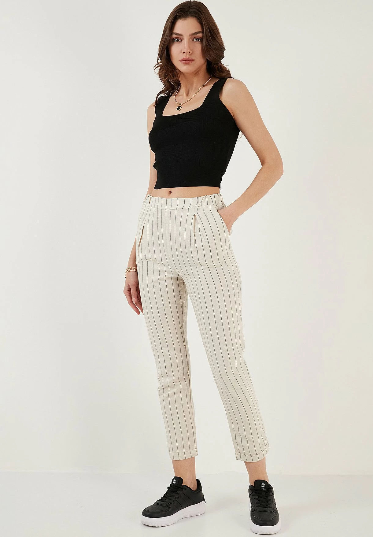 LELA Slim Fit - Broek - Ecru 4 LELA Slim Fit - Broek - Ecru - Afbeelding 2