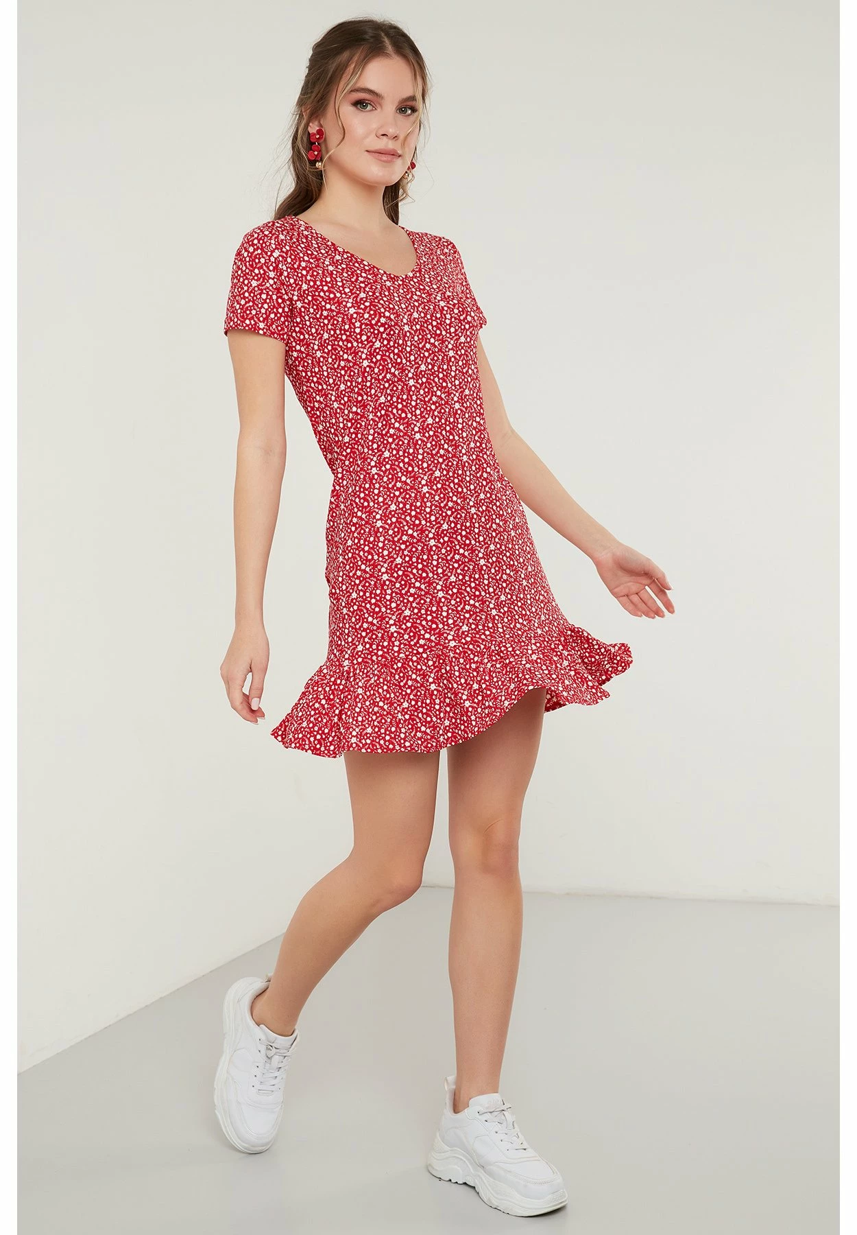 LELA Mini- Jurk - Red 6 LELA Mini- Jurk - Red - Afbeelding 4