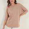 LELA Crew Neck- Longsleeve - Biscuit Color