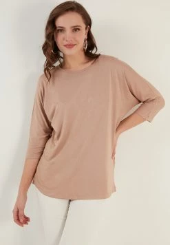LELA Crew Neck- Longsleeve - Biscuit Color