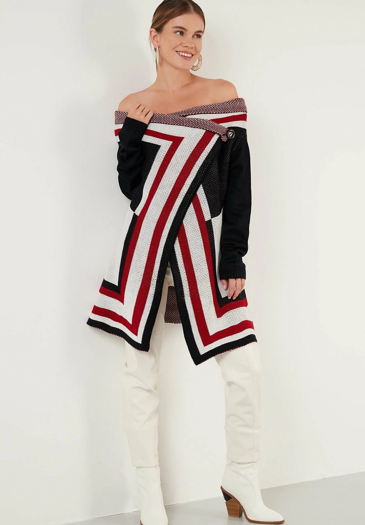 LELA Regular Fit - Vest - Dblue/Ecru/Red 4 LELA Regular Fit - Vest - Dblue/Ecru/Red - Afbeelding 2