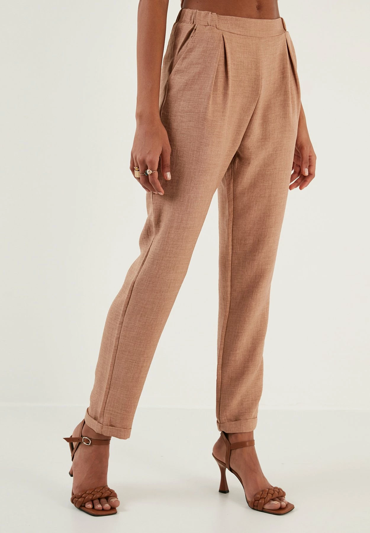 LELA Slim Fit - Broek - Camel 8 LELA Slim Fit - Broek - Camel - Afbeelding 6