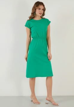 LELA Short Sleeve Midi - Jurk - Benetton Color -LELA Winkel 19ca49cc66054aaeb56065a4e17c6640