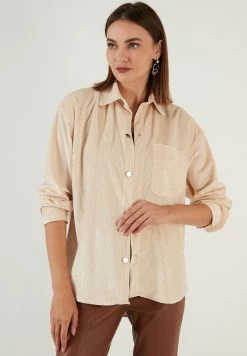 LELA Loose Fit - Overhemdblouse - Beige -LELA Winkel 1a36c5e99a82418db5200a9a3525c3c3
