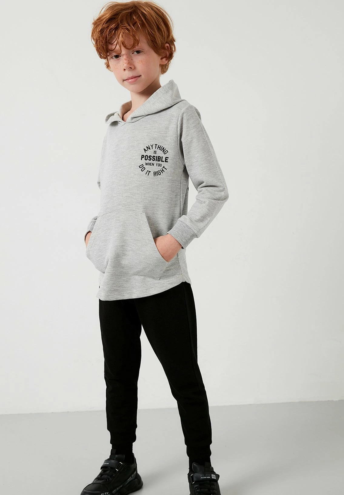 LELA Regular Fit - Trainingspak - Grey Melange Black 3 LELA Regular Fit - Trainingspak - Grey Melange Black