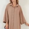 LELA Overhemdblouse - Mink