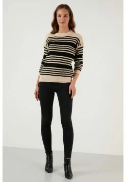 LELA Regular Fit - Trui - Beige Black -LELA Winkel 21ffc1fff35a483bbd9464665edeccce