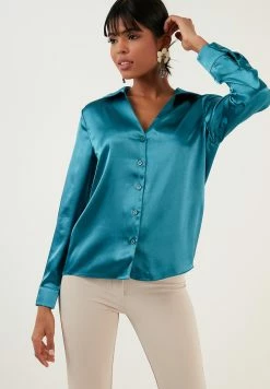 LELA Regular Fit - Overhemdblouse - Green -LELA Winkel 287a541cf98f4022b0ab9a6fd81fb5ee