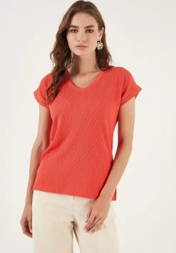 LELA Regular Fit - Blouse - Coral -LELA Winkel 2916b6cd541b41479fe397ea71cb95bd