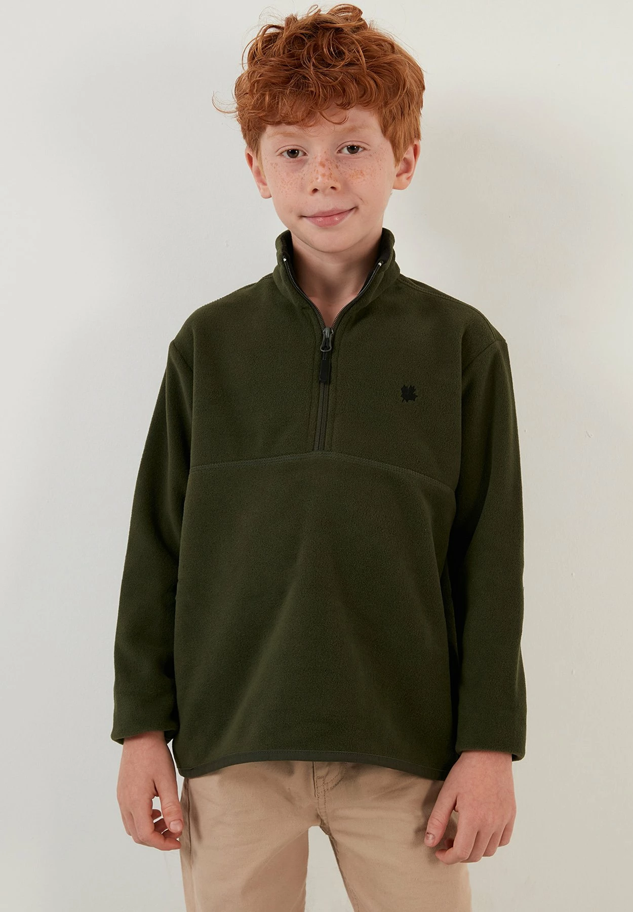 LELA Fleece Trui - Khaki 4 LELA Fleece Trui - Khaki - Afbeelding 2