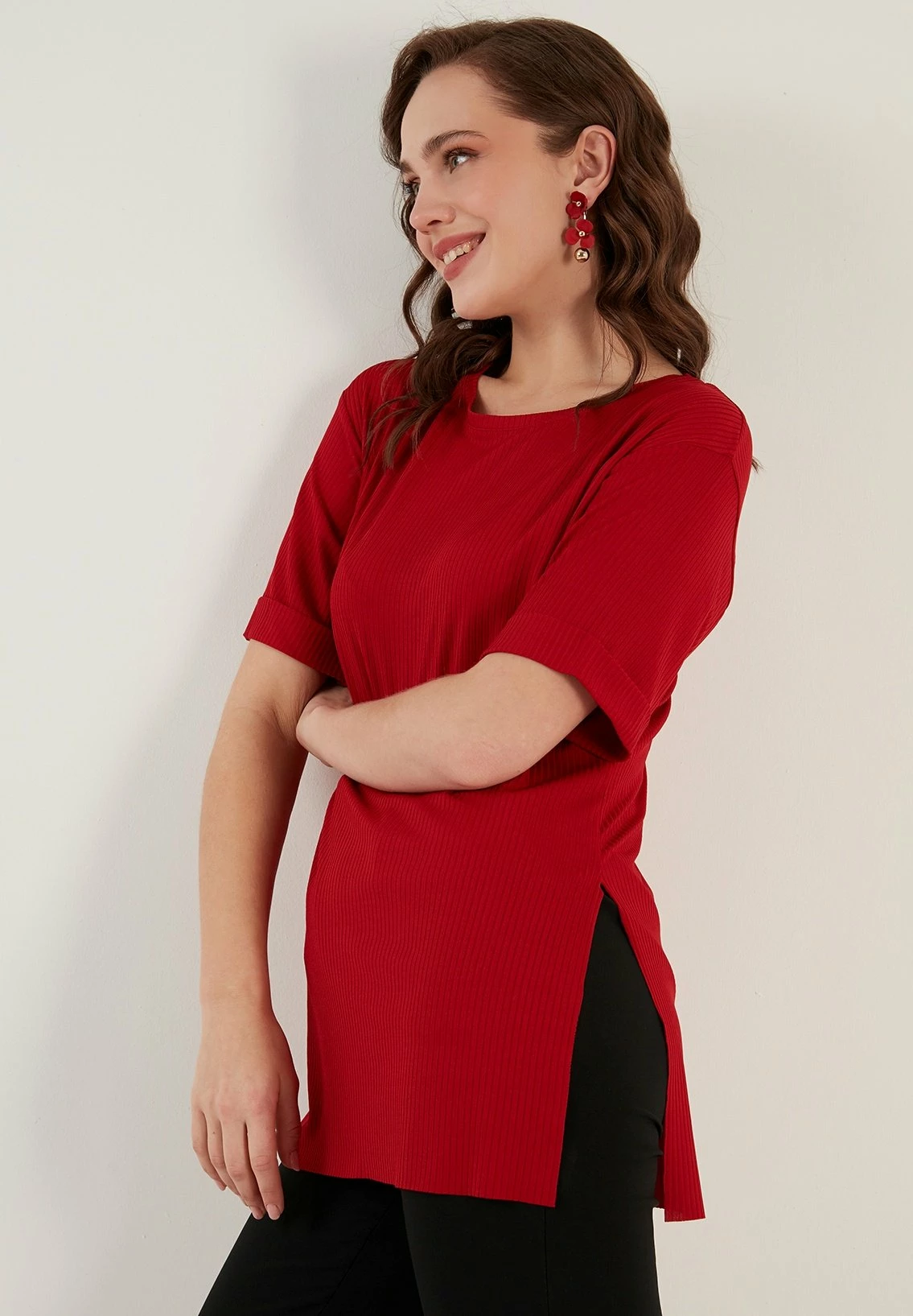 LELA Slim Fit - Blouse - Red 6 LELA Slim Fit - Blouse - Red - Afbeelding 4