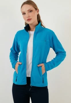 LELA High Collar Zipper- Fleecejas - Turquoise -LELA Winkel 2e57a53c66154b80b31ef6b20656c198