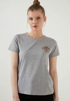 LELA T-Shirt Print - Grey-Melange