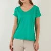 LELA V Neck- T-Shirt Basic - Benetton Color -LELA Winkel 2f7ac60786184a78b3f552a4830f3b0c