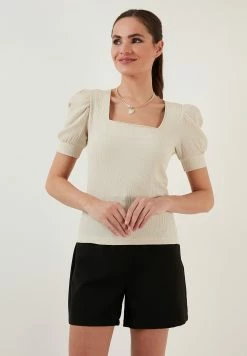LELA Slim Fit - Blouse - Stone -LELA Winkel 33c8c71da55448d4ac60bdc6fd2a7574