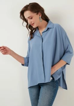 LELA Oversized - Overhemdblouse - Indigo -LELA Winkel 34122cbcea7745a8a2f122d0bd544923