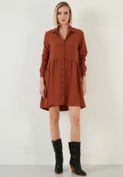 LELA Regular Fit - Blousejurk - Brick Red