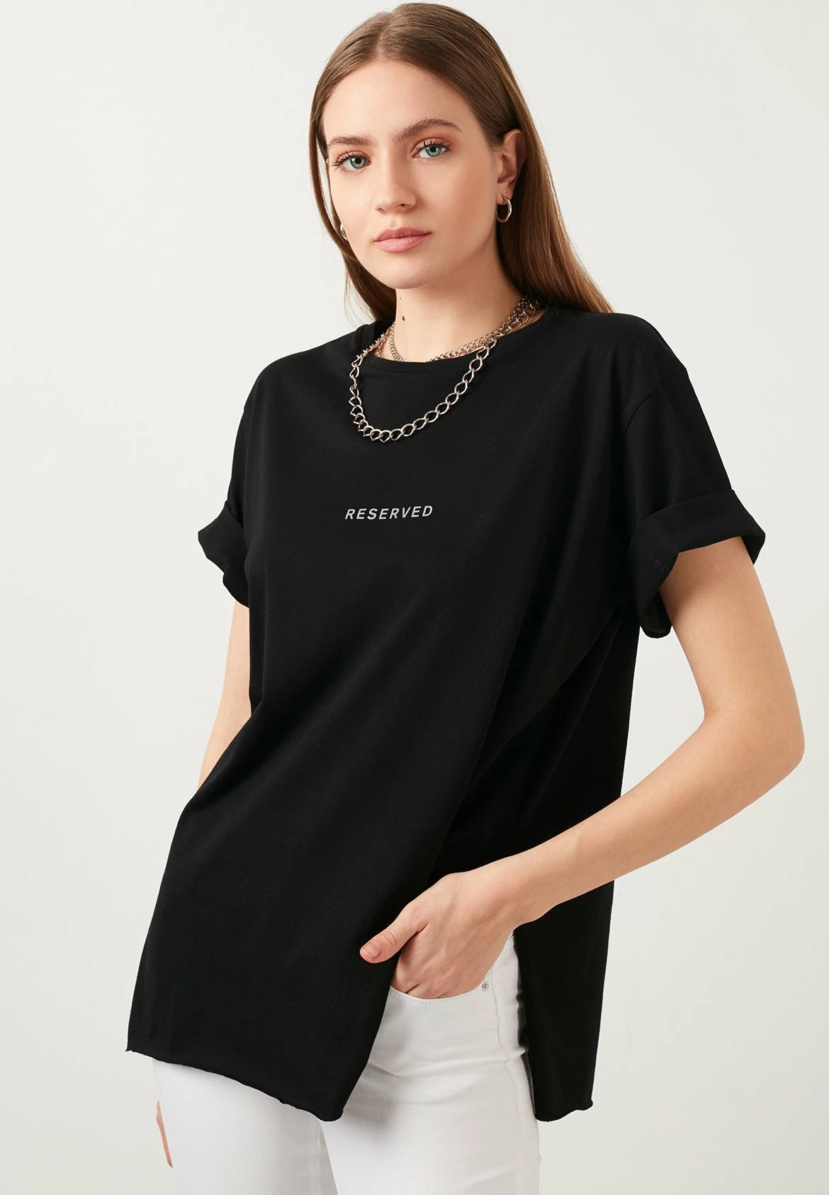 LELA Slim Fit - T-Shirt Print - Black 4 LELA Slim Fit - T-Shirt Print - Black - Afbeelding 2