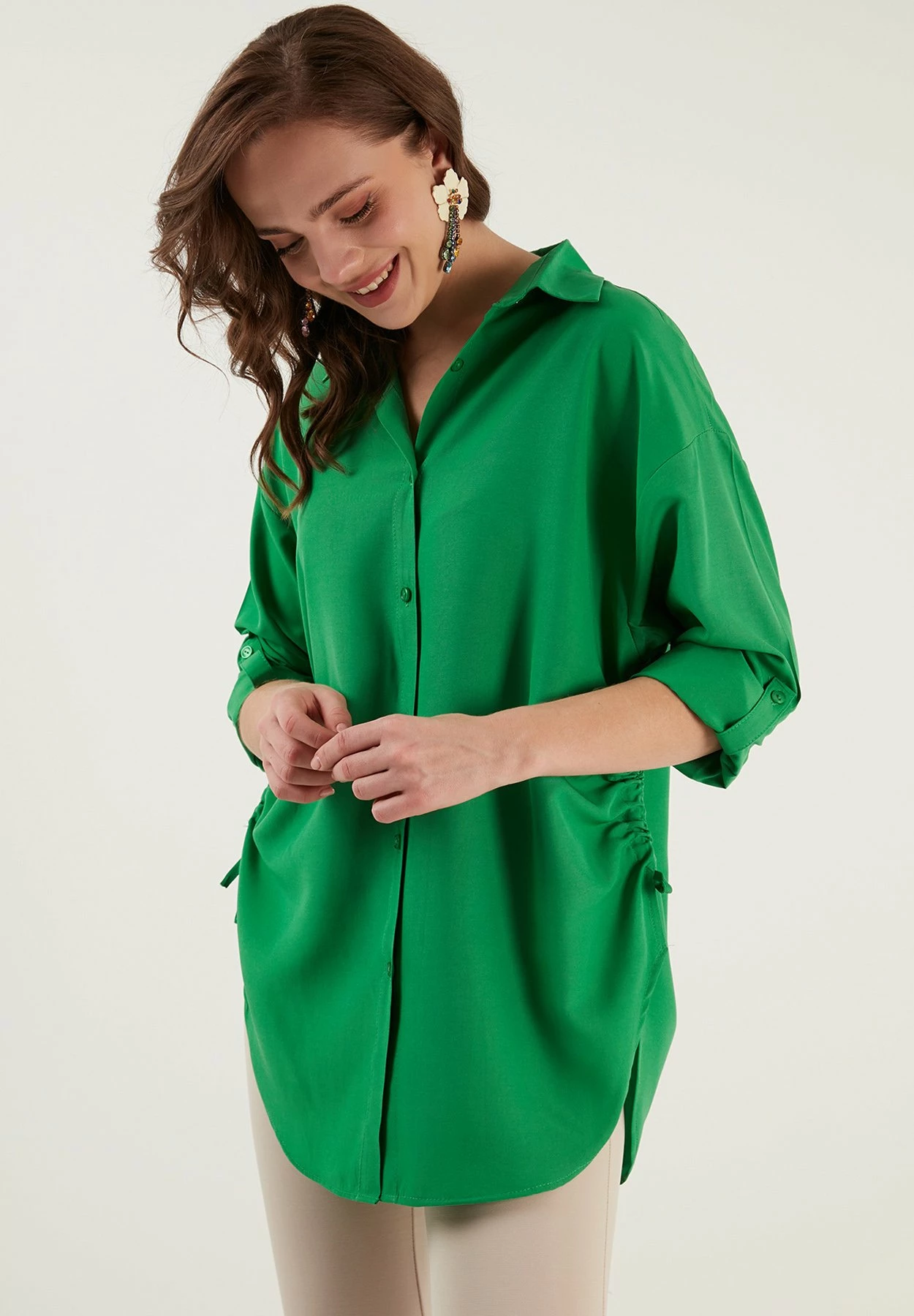 LELA Overhemdblouse - Benetton Color 5 LELA Overhemdblouse - Benetton Color - Afbeelding 3