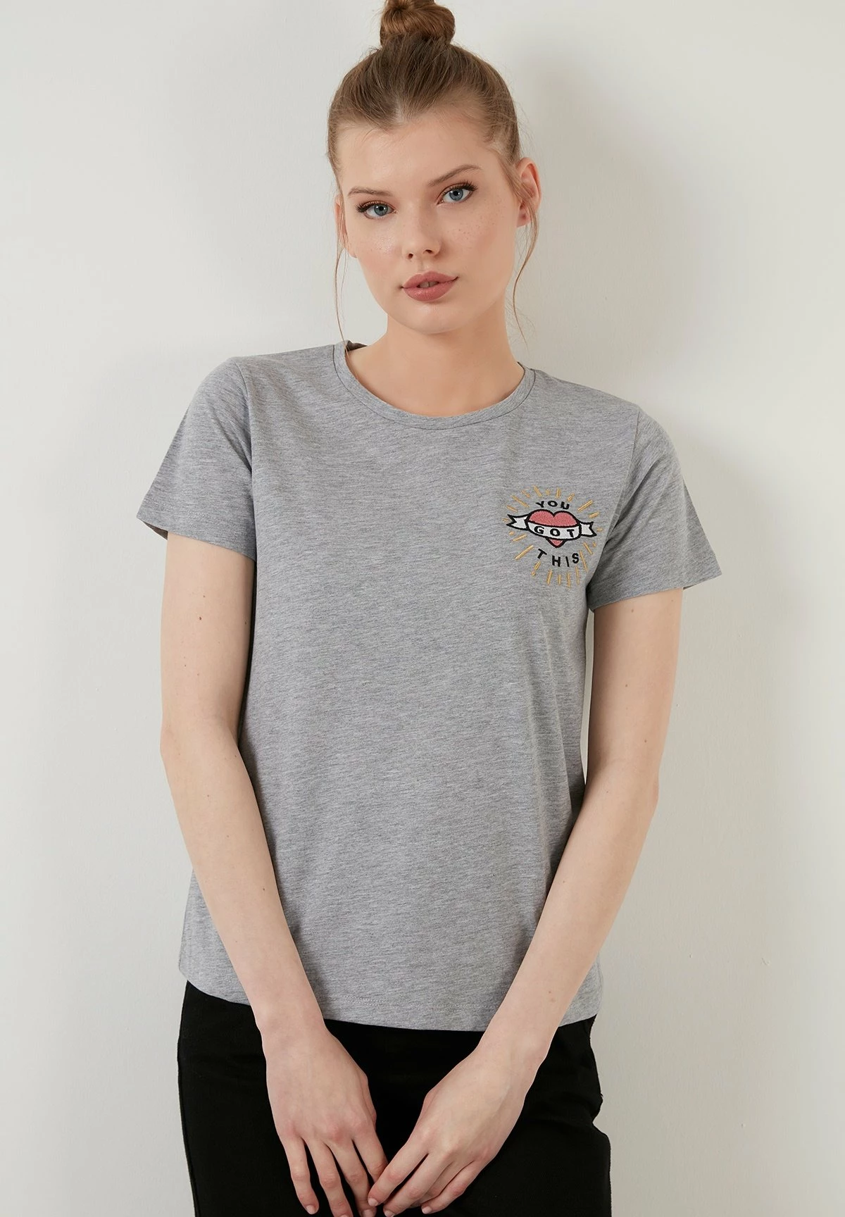 LELA T-Shirt Print - Grey-Melange 7 LELA T-Shirt Print - Grey-Melange - Afbeelding 5