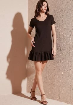 LELA Regular Fit - Jurk - Brown -LELA Winkel 3bd438bf585d444aa31d4f397ed0ed21