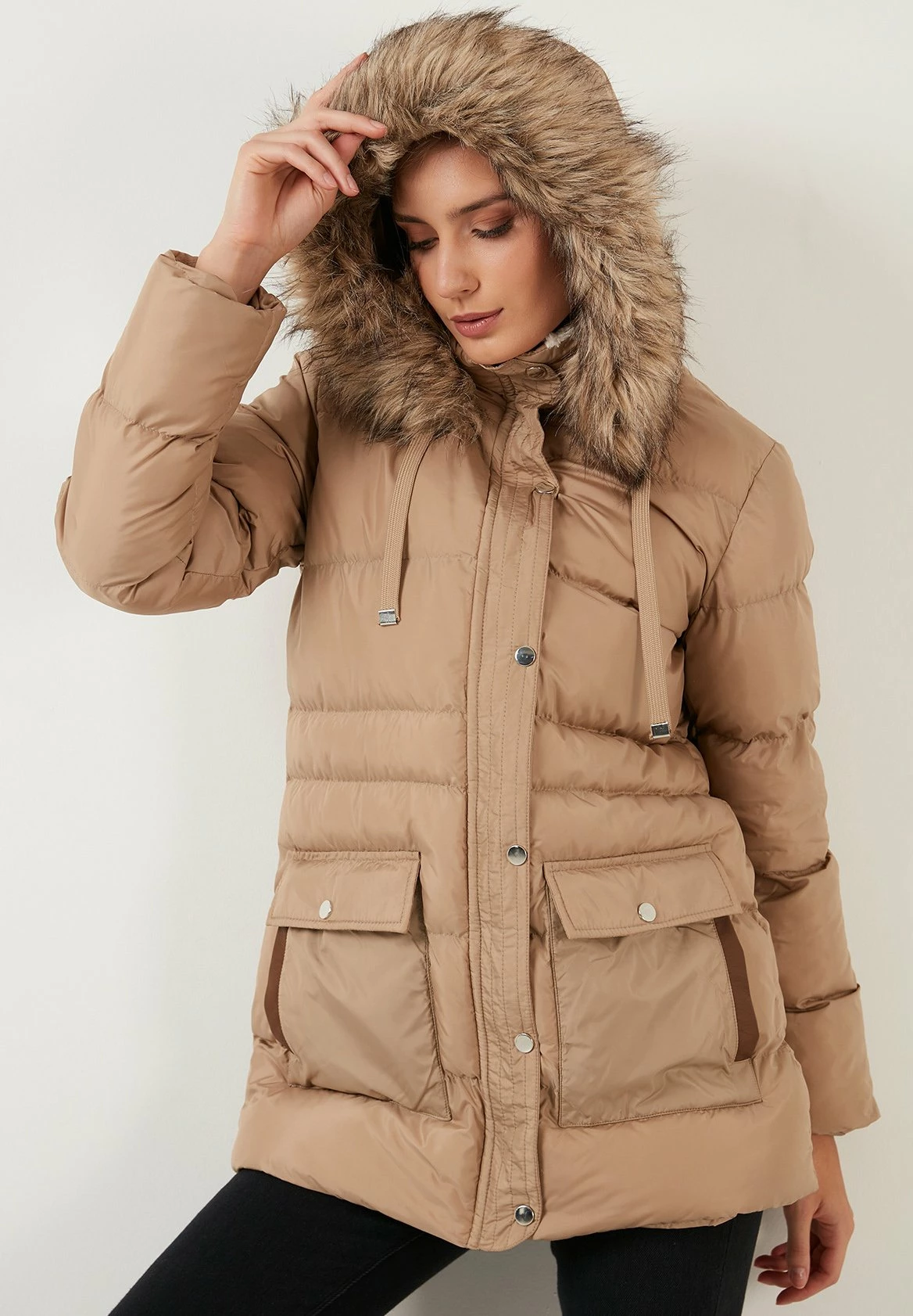 LELA Regular Fit - Winterjas - Dark Beige 7 LELA Regular Fit - Winterjas - Dark Beige - Afbeelding 5