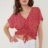 LELA V-Neck - Blouse - Red