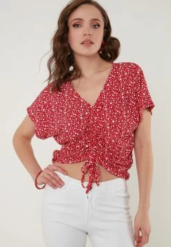 LELA V-Neck - Blouse - Red