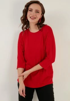 LELA Crew Neck- Longsleeve - Red -LELA Winkel 4934b426a6aa44e8bbd2862ec326fe49