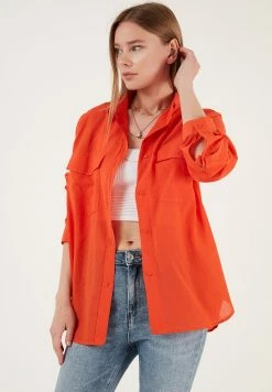 LELA Loose Fit - Overhemdblouse - Orange -LELA Winkel 5241d3b59e2f48fea05be5bc24d9807b