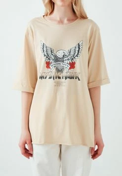 LELA Loose Fit - T-Shirt Print - Stone Colored -LELA Winkel 53b550eda9684a38976d36cb19eee657