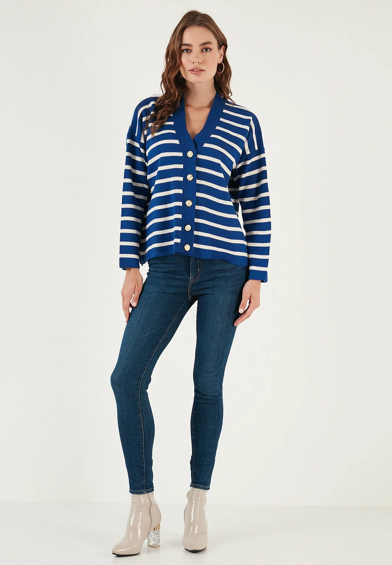 LELA Vest - Royal Blue/Cream 4 LELA Vest - Royal Blue/Cream - Afbeelding 2