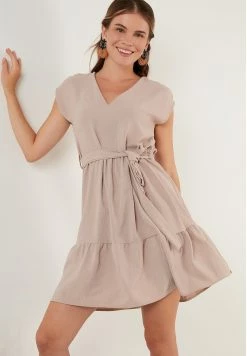 LELA Regular Fit - Jurk - Mink