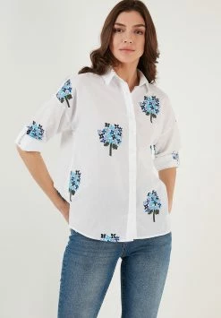 LELA Overhemdblouse - White -LELA Winkel 55d1320981b84ae0a35052ac09c8e3ea