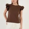 LELA T-Shirt Print - Brown -LELA Winkel 569add120cf94aa8988119b5df8a583f