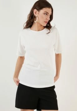 LELA Regular Fit - T-Shirt Basic - Ecru