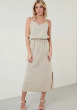 LELA Jurk - Beige -LELA Winkel 5eb79b1981c844d6b5d7dd1bc07d08e3