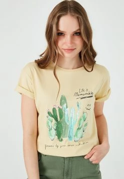 LELA Regular Fit - T-Shirt Print - Yellow -LELA Winkel 5f9c5b16811148a486de93943e5ee913