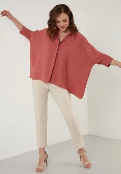 LELA Oversized - Overhemdblouse - Dusty Rose Color -LELA Winkel 5fbc9f0d20f241cea4c968f3baf73834